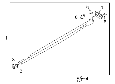 2022 Genesis G70 Exterior Trim - Pillars Rivet-Blind Diagram for 1416004163