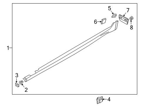 2022 Genesis G70 Exterior Trim - Pillars Revet-Blind Diagram for 14160-04163