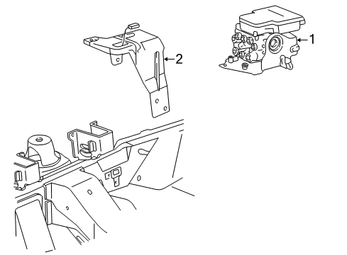 2002 Lincoln Blackwood ABS Components Control Module Diagram for 6L3Z-2C286-A