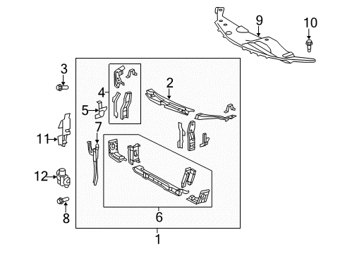 2014 Toyota Camry Radiator Support Sight Shield Diagram for 53295-06071