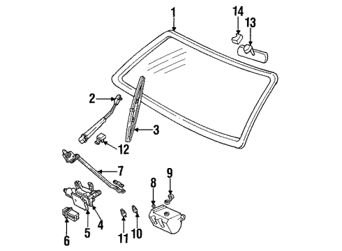 1996 GMC C2500 Suburban Windshield Glass Washer Reservoir Diagram for 22144000