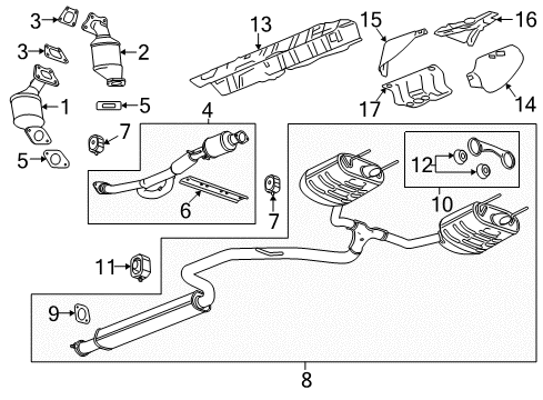 2016 Buick LaCrosse Exhaust Components Insulator-Exhaust Pipe Front Hanger Diagram for 22935306