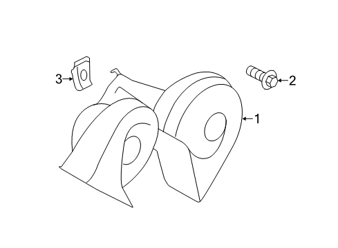 2018 Ford Mustang Horn Horn Bolt Diagram for -W715284-S437