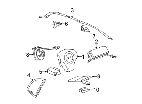 2010 Chevrolet Malibu Air Bag Components Side Air Bag Diagram for 20965974