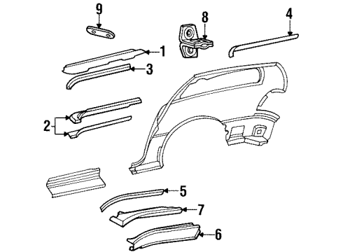 2000 Chrysler Voyager Lift Gate Track-Sliding Door Diagram for 4717889AA
