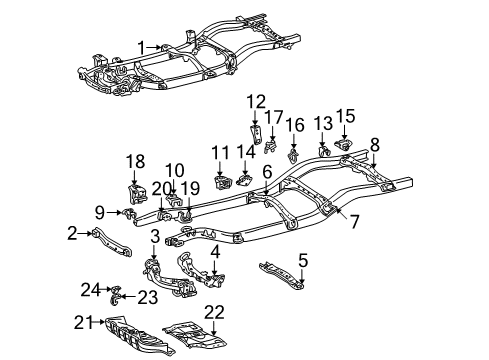 1996 Toyota Tacoma Frame & Components Cushion Sub-Assembly, Cab Mounting Diagram for 52205-35110