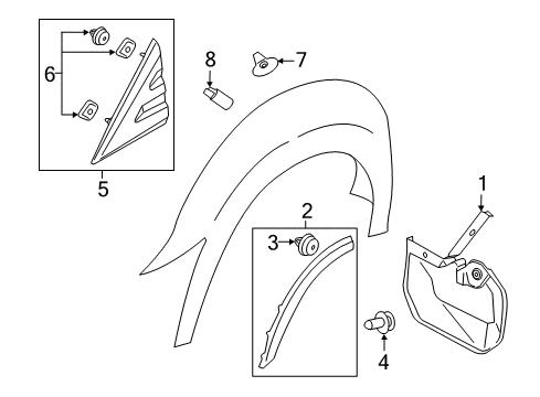 2019 Ford Transit-150 Bulbs Wheel Opening Molding Diagram for BK3Z-61278L01-BC