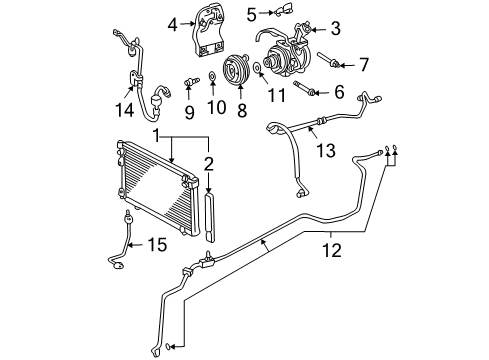 2004 Lexus RX330 Air Conditioner Hose, Cooler Refrigerant Suction, NO.1 Diagram for 88704-0E010