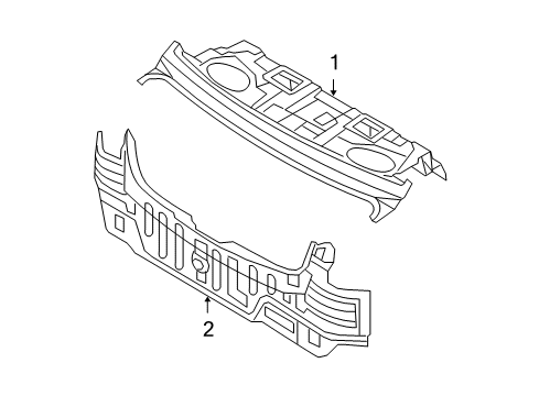 2008 Hyundai Accent Rear Body Panel Assembly-Rear Package Tray Diagram for 69300-1E000