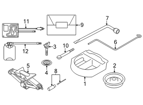 2022 Toyota GR86 Jack & Components Tool Bag Diagram for SU003-09590