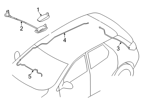 2021 Nissan Murano Antenna & Radio Feeder-Antenna Diagram for 28243-5AA1A