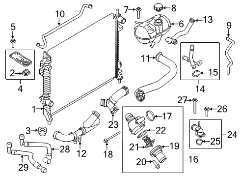 2018 Ford Mustang Radiator & Components Upper Hose Diagram for JR3Z-8260-B