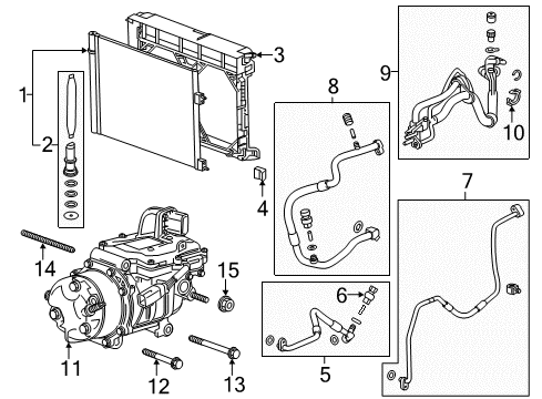 2017 Cadillac CT6 A/C Condenser, Compressor & Lines Mount Bracket Bolt Diagram for 11508301