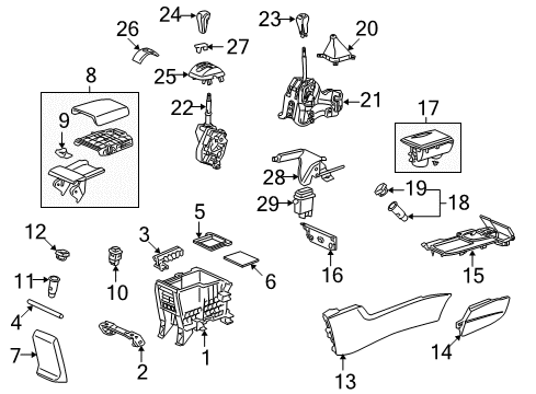 2008 Honda Accord Heated Seats Boot Assy., Change Lever *NH608L* (UH GUN METALLIC) Diagram for 77299-TA0-A01ZB