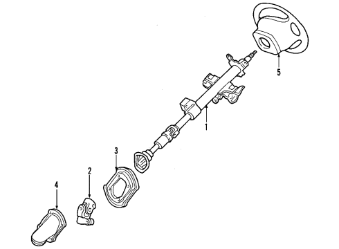 2004 Ford Escape Steering Column & Wheel, Steering Gear & Linkage Column Assembly Diagram for 1L8Z3524VB