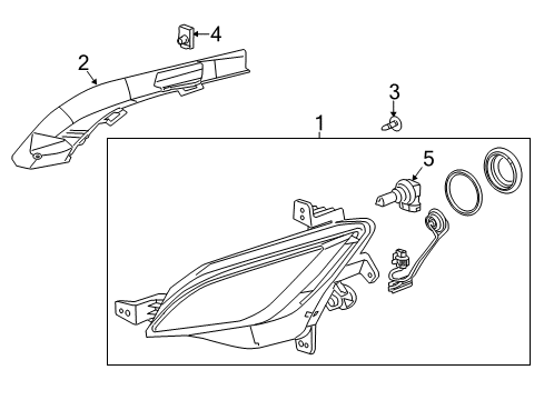 2013 Chevrolet Sonic Fog Lamps - Chassis Electrical Fog Lamp Assembly Diagram for 96830994