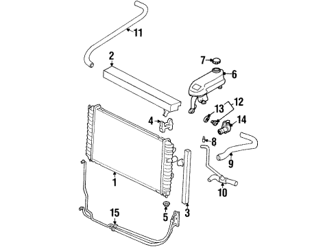 1998 Oldsmobile Cutlass Powertrain Control Recovery Tank Diagram for 22605500