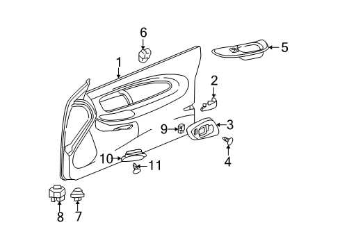 2007 Chevrolet Monte Carlo Front Door Pull Pocket Screw Diagram for 11561728