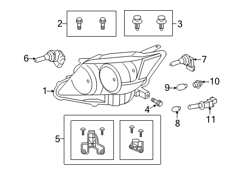 2012 Scion tC Bulbs Headlamp Assembly Repair Kit Diagram for 81194-21050