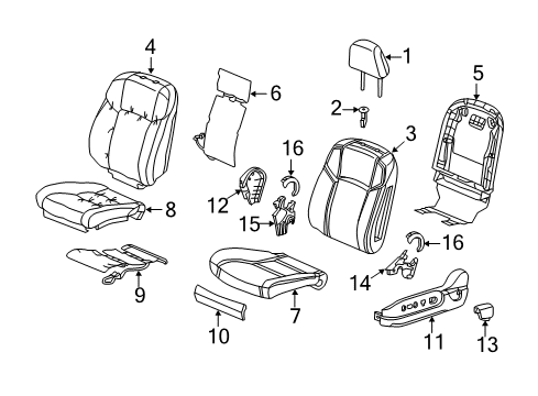 2015 Acura RLX Driver Seat Components Cover, Driver Side Inner-Reclining (Lower) (Inner) (Light Orchid) Diagram for 81647-TY2-A01ZA