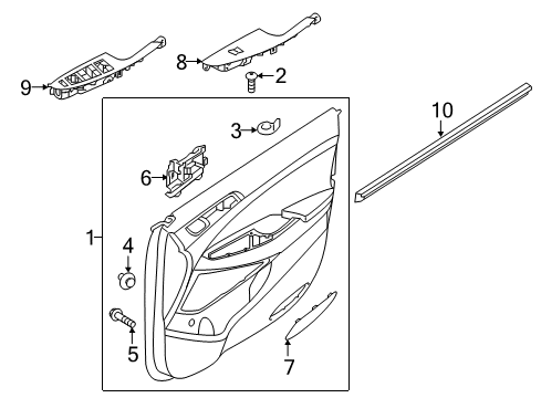 2020 Hyundai Tucson Interior Trim - Front Door Panel Assembly-Front Door Trim, RH Diagram for 82308-D3050-TTP