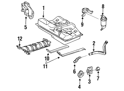 1995 Lexus ES300 Fuel System Components Inner Shield O-Ring Diagram for 77391-16011