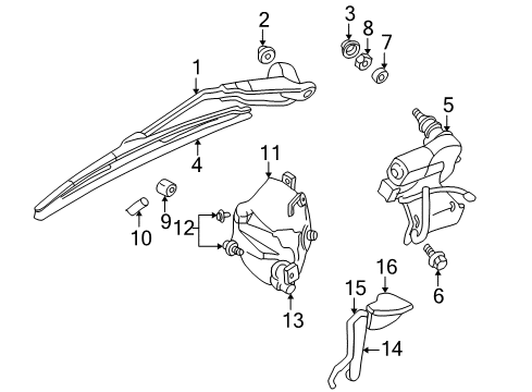 1998 Dodge Durango Wiper & Washer Components Arm WIPER-Front WIPER Diagram for 55154854AF