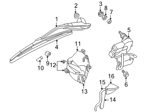 1998 Dodge Durango Lift Gate - Wiper & Washer Components Pump-Washer, Windshield Diagram for 4882796