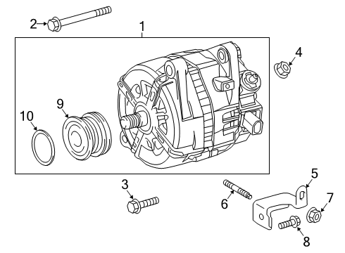 2018 Lexus RX350L Alternator Pulley, Alternator W/Clutch Diagram for 27415-0P030