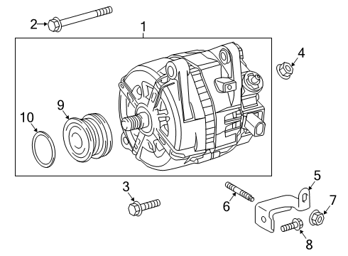 2018 Lexus RX350L Alternator Mount Bolt Diagram for 90105-A0107