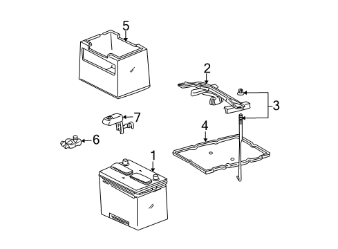 2001 Toyota Sienna Battery Hold Down Diagram for 74404-08011