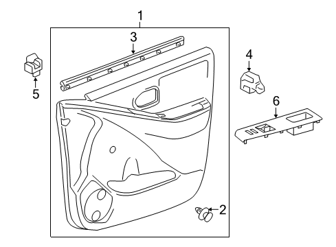 2013 Toyota Yaris Front Door Switch Panel Diagram for 74231-52650-C0