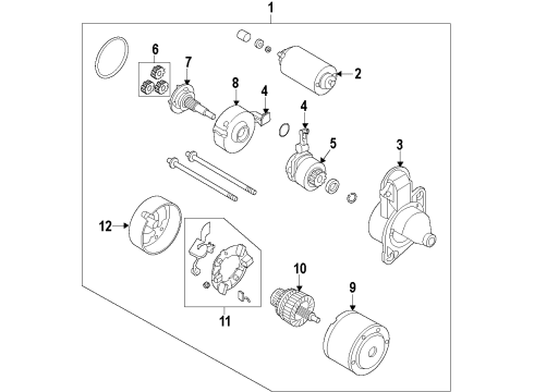 2009 Kia Spectra5 Starter Gear Assembly-Internal Diagram for 36136-23171