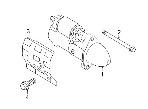 2015 Kia K900 Starter Starter Assembly Diagram for 361003F110