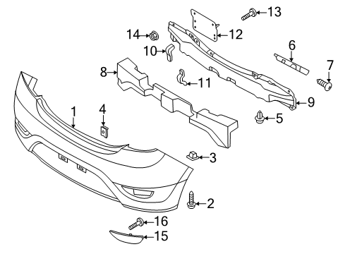 2013 Hyundai Accent Rear Bumper Reflector/Reflex Assembly-Rear Lh Diagram for 92405-1R200