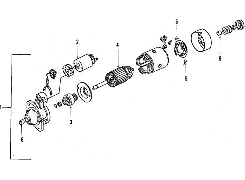 1992 Nissan D21 Starter REMAN Starter Assembly Diagram for 23300-86G10R