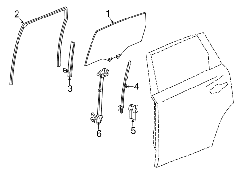 2020 Acura MDX Rear Door Channel, Right Rear Diagram for 72735-TZ5-A11