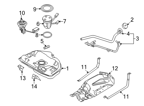 2007 Ford Fusion Fuel Supply Fuel Pump Diagram for 7E5Z-9H307-U