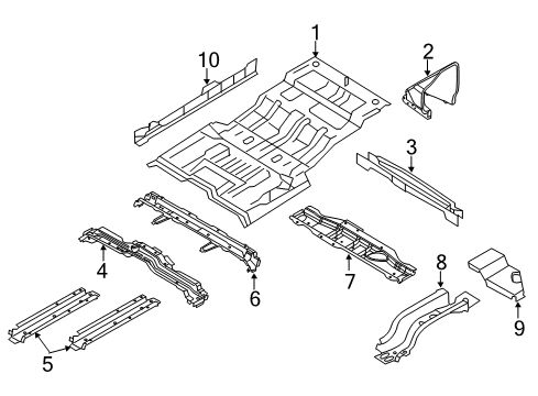 2016 Ford Expedition Rear Body Rear Floor Pan Diagram for 9L1Z-7811215-A