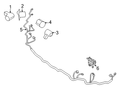 2015 Ford Escape Parking Aid Automatic Park Sensor Holder Diagram for CJ5Z-15K861-C