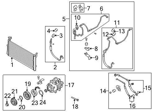 2007 Kia Amanti Air Conditioner PULLEY Assembly-Air Conditioning Compressor Diagram for 97643-3F400