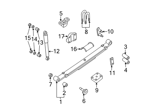 2004 Nissan Xterra Rear Suspension Components, Stabilizer Bar ABSORBER Kit - Shock, Rear Diagram for 56200-1Z625