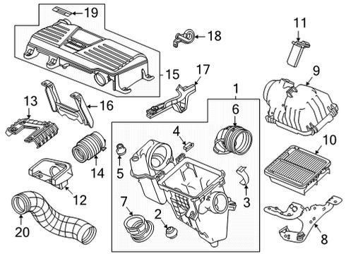 2022 Honda CR-V Air Intake SET, AIR/C CASE Diagram for 17201-5TZ-J00