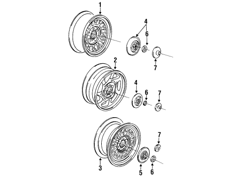 1996 BMW 840Ci Wheels & Trim Hub Cap Diagram for 36131179985