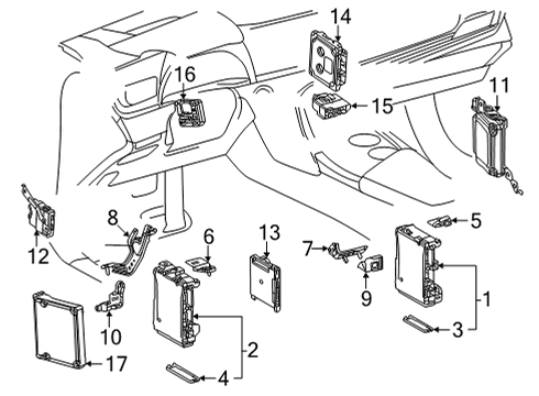 2022 Toyota Mirai Fuse & Relay Junction Block Lower Bracket Diagram for 82715-62160