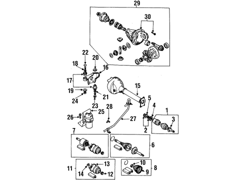 2001 Isuzu VehiCROSS Front Axle & Carrier Bearing, Axle Shaft (Inner) Diagram for 8-94407-724-0