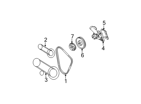 2000 Hyundai Accent Water Pump, Belts & Pulleys V-Belt Diagram for 97713-29000