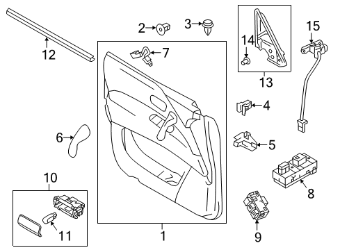 2020 Nissan Armada Interior Trim - Front Door Bracket-Front Door Grip, Lower RH Diagram for 80958-1V80A