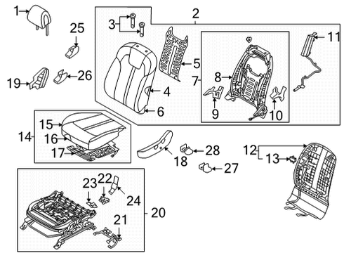 2021 Kia Sorento Driver Seat Components Pad Assembly-Front Seat Diagram for 88151R5200