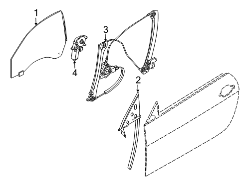 2019 BMW 640i Gran Coupe Front Door Front Left Window Regulator Diagram for 51337268797